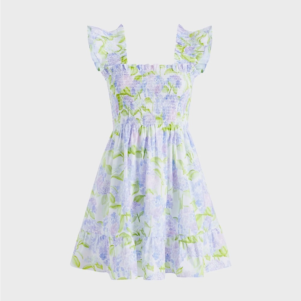 NWT Hill House Home Elizabeth Nap Dress in Blue Hydrangea Cotton (Medium)